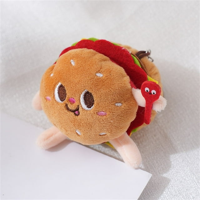 COM1950s Cute Key Chain, Cartoons Hamburger French Hot Dog Chicken Leg Key Chain