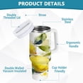 thumbnail image 4 of 30 oz Insulated Stainless Steel Tumbler Double Wall Stainless Steel Tumbler with 2-Way Drinking Watercolor Lemon, 4 of 9