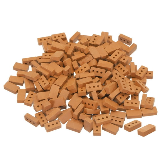 Unique Bargains Miniature Bricks Clay Mini Wall Brick for Model Building Red Pack of 200 Scale 1/16 16x8x4.5mm/0.63x0.31x0.18'