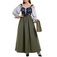 thumbnail image 2 of Gpaecead Womens Renaissance Medieval Dress Victorian Gown Dresses & Vest Clothing Set M Army Green, 2 of 8