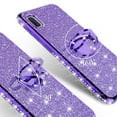 thumbnail image 4 of Galaxy Note 10 Case Ring Kickstand Glitter Cute Bling Cover for Girls Women Diamond Sparkly Clear Phone Case For Galaxy Note 10 - Purple, 4 of 5