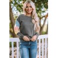 thumbnail image 2 of POGLIP Women's Gray Colorblock Long Sleeve Pullover Sweatshirt, 2 of 6