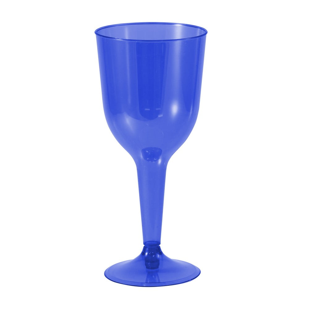 blue disposable wine glasses
