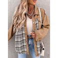 thumbnail image 4 of SHAR Women's denim jacket, long sleeve plaid button down shirt jacket, 4 of 5
