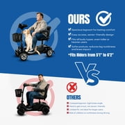 ROBTWOK 4-Wheel Folding Mobility Scooter for Seniors & Adults, 15 Miles Long-Range, Heavy-Duty 330 lbs Loading Capacity, Compact Travel Design with Removable Battery