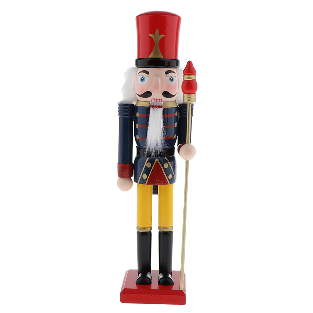 30cm Wooden Nutcracker Soldier Figures Drummer Model Doll Home Decor Gift 