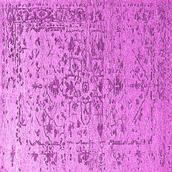 Ahgly Company Indoor Square Oriental Pink Industrial Area Rugs, 5' Square