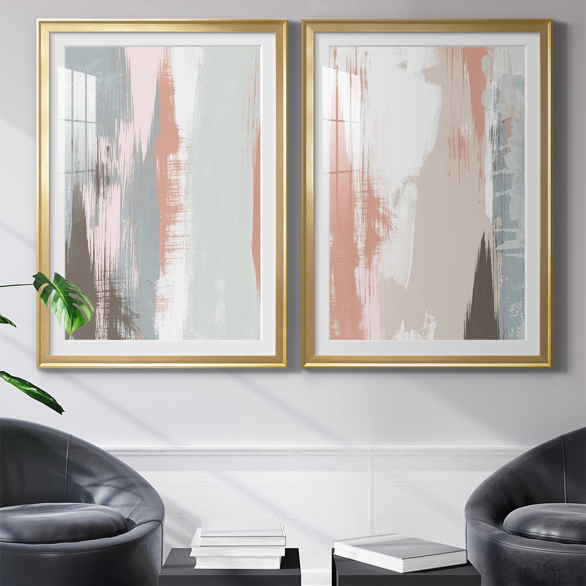 Wexford Home Sandstone Peel I Premium Framed Print, 18.5" x 24.5" - Ready to Hang, Gold (Set of 2)
