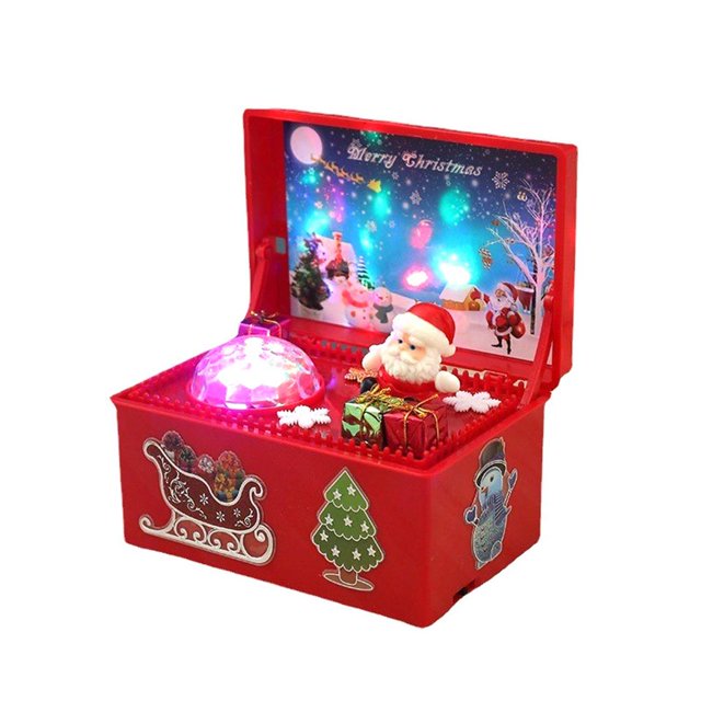 Matsuzay Caja de música Decoración de escritorio Adorno de Canto Decoraciones para el hogar de larga duración Regalo de Navidad luminoso Kits de decoración para fiestas
