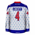 thumbnail image 3 of 4th of July Statue of Liberty Ugly Sweater Holiday Hockey Jersey, 3 of 5