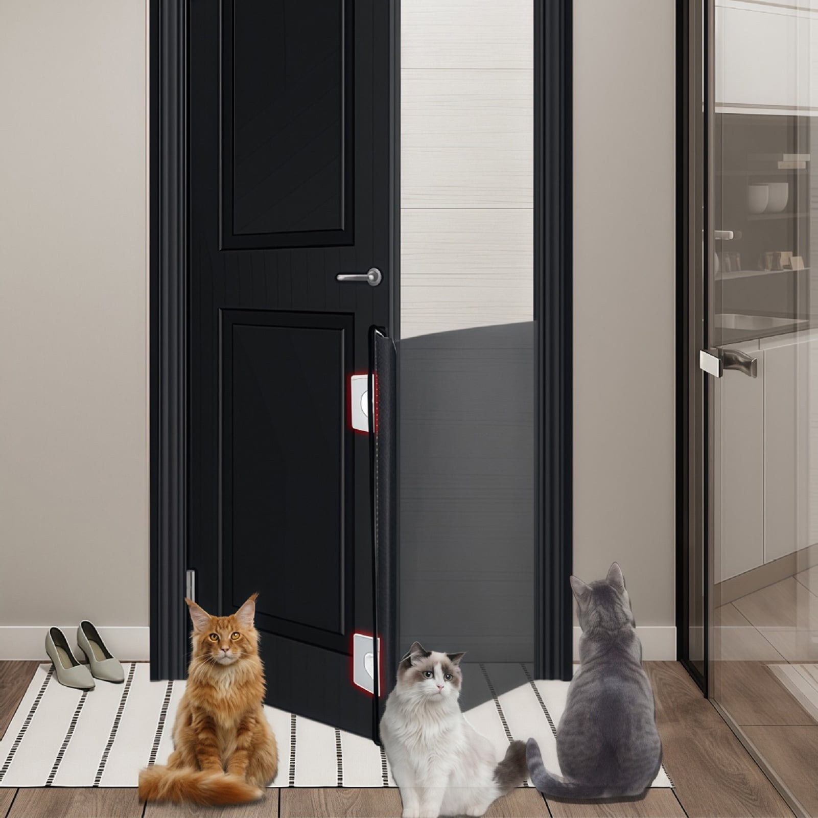 Retractable Mesh Pet Gate, 130x78cm Expandable Pet Fence for Dogs & Cats, Portable Safety Barrier for Doorways, Stairs, Indoor Use, Training Tool