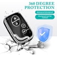 thumbnail image 5 of Key Fob Cover Compatible with Lexus RX350 RX450 GX460 LX570 CT200h ES350 GS300 GS430 GS450h GS460 IS250 IS350 LS460 2009-2015 Keychain Case Holder Protector,Silver/Black, 5 of 6