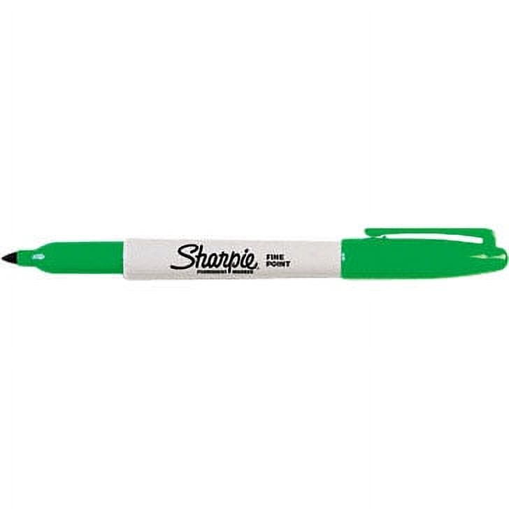Sharpie 30004 Green Fine Point Permanent Marker - 12/Box