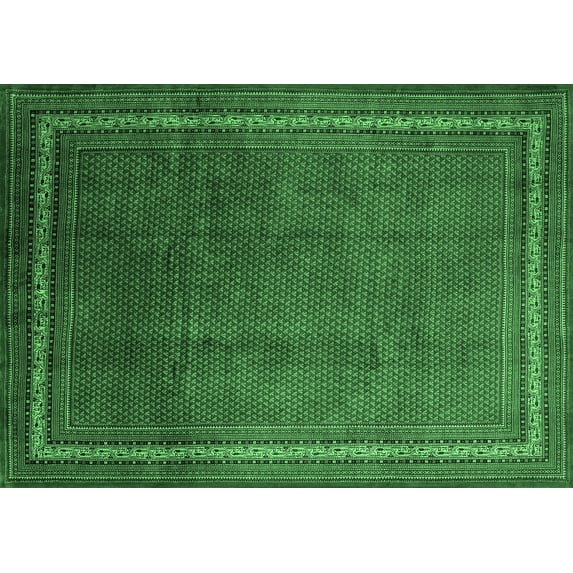 Ahgly Company Indoor Rectangle Persian Emerald Green Traditional Area Rugs, 6' x 9'