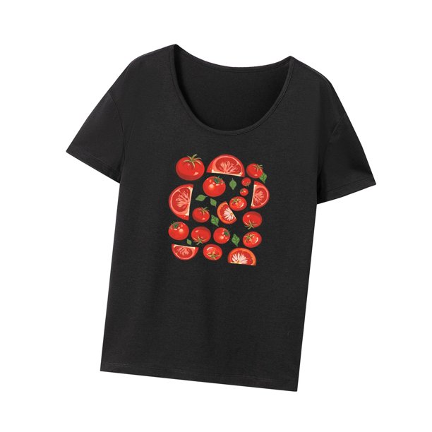 Camiseta de mujer, Tops de verano, Camiseta básica negra, regalo, Tops clásicos de manga corta, camisa femenina para ir al trabajo, uso diario, oficina Negro