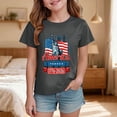 thumbnail image 2 of Zshosam American Flag T Shirt Girls American Flag Shirts Girls Patriotic Shirt USA Flag Stars Stripes Print T-Shirt 4th of July Tee Tops Size 9T 10T,(Grey 9-10 Years), 2 of 5