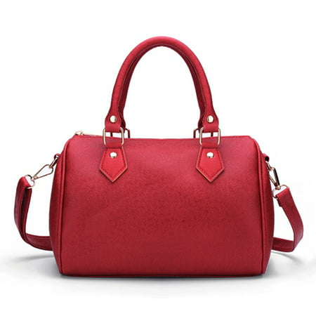 Meigar PU Leather Handbag Shoulder Messenger Tote Bag Large Candy Color For Women Girl