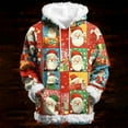thumbnail image 4 of XUNKUSGA Ugly Christmas Hoodies for Men Cute Christmas Prints Fleece Trim Pullover Hoodies Casual Solid Color Hooded Sweatshirt Women Loose Long Sleeve Plain Hoodies S-2XL Red, 4 of 7