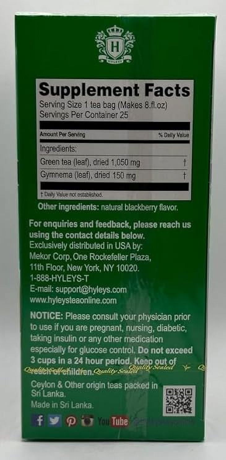 Hyleys Gymnema Sylvestre Tea - Green Tea Bags - 25 ct - Blood Sugar Support - 300 Tea Bags (12 Pack)