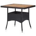 thumbnail image 3 of Outdoor Dining Table, 31 Inch Square Acacia Wood Top Black Rattan Base, 3 of 9