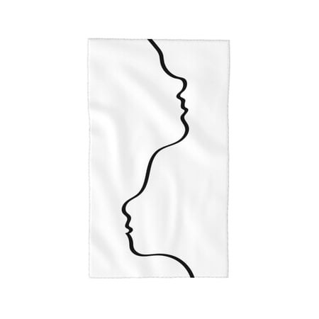 YFYANG Absorbent Towel, Soft Skin-Friendly Minimal Line Art Washcloth Bath Towel, Suitable for All Skin, 27.5 x 16-inch