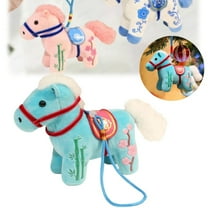 2026 Year of The Horse Lucky Plush Hanging Ornament, Cute Chinese Zodiac Mascot for Home, Car & Backpack, New Year Holiday Decor & Zodiac New Year Blessing Souvenir Gift(Light Blue)