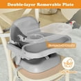 thumbnail image 5 of Baby Portable Booster Seat Adjustable Folding Baby Feeding Seat Toddler Chair for for Children up to 33 lbs, Gray, 5 of 7