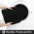 thumbnail image 2 of Vaukki Black Bathroom Rug Sets 3 Piece Ultra Soft Absorbent Shaggy Bath Mat Non Slip Toilet Rug for Bathroom, 2 of 9