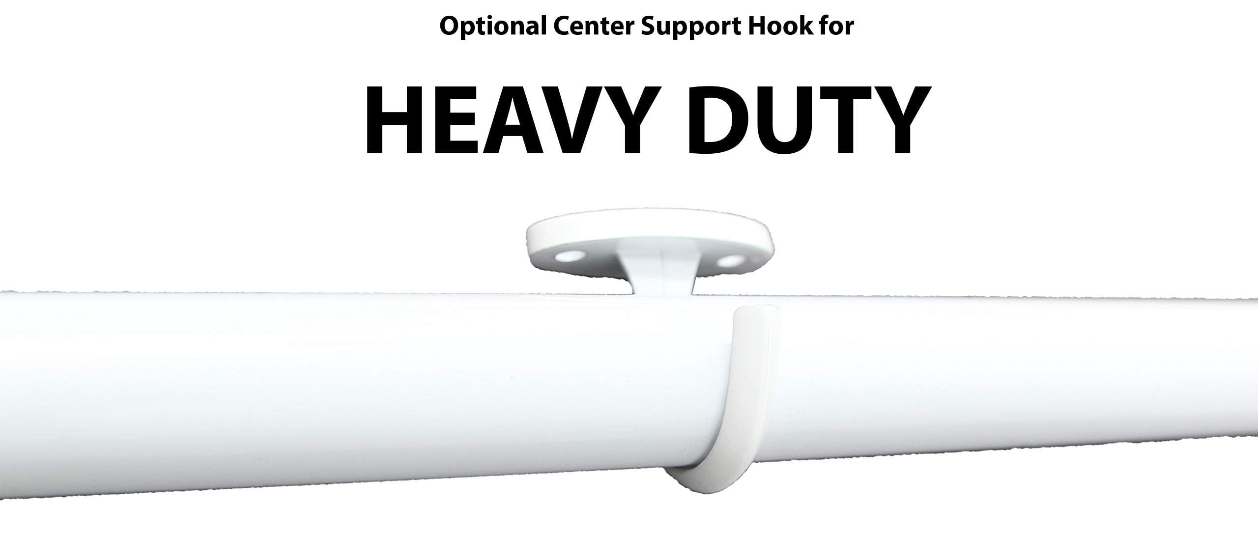 Urbanest 1" No-Drill Adjustable Tension Rod, 42"–72", Glossy White– Heavy Duty Metal Rod for Shower, Closet & Windows