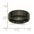 thumbnail image 2 of Ceramic Brushed Polished Beveled Edge Black 8mm Bevel Edge Brush/Polish Band Size 11.5 Ring for Women and Men, 2 of 2