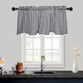 thumbnail image 2 of Cortina de ventana a cuadros Buffalo Check duradera con bolsillo para barra para dormitorio, privacidad y sol Negro 130x41cm, 2 of 9