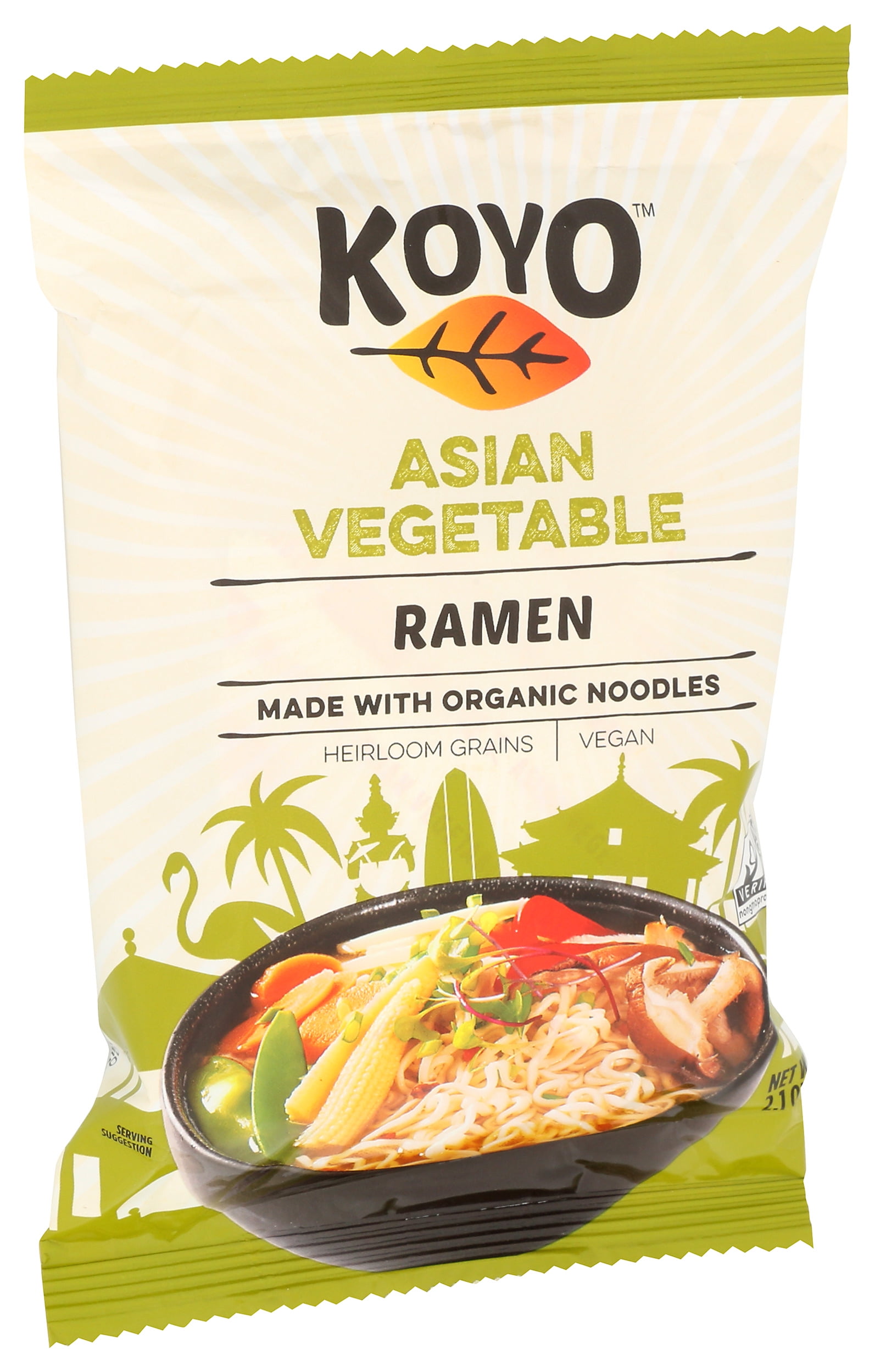 Pack of 12, Koyo Asian Vegetable Ramen, 2.1 oz