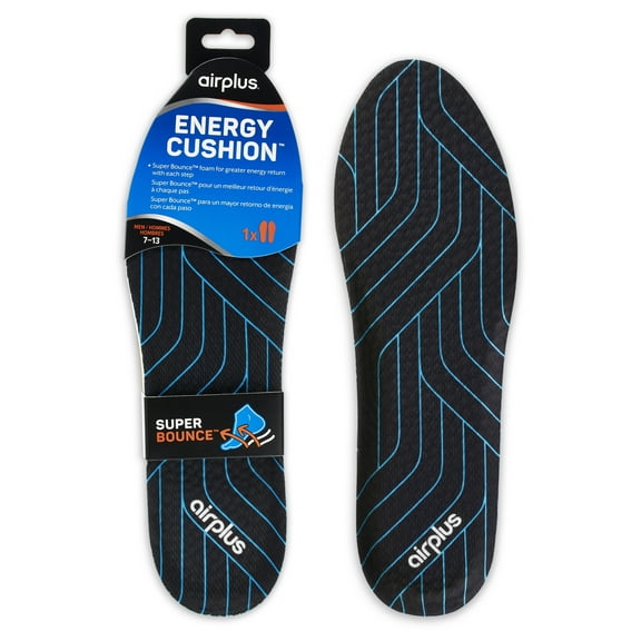 Airplus Energy Cushion Foam Insoles for Men, 1 Pair, Size 7-13