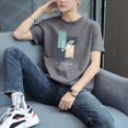 thumbnail image 4 of Camisetas de hombre para gimnasio, camisetas blancas con gráficos para hombre, camisetas de algodón 100 % jaspeado, ropa barata y ropa de calle cómoda, estilo Y2k, 4 of 5