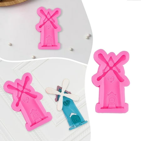 

Clearance！Hexang Silicone Moulds Big Windmill Mushroom House Chocolate Fondant Silicone Mould Cartoon Children s Baking Cake Decoration Diy Mould