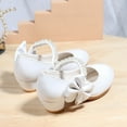 thumbnail image 5 of Girls White Princess Shoes Toddler Low Heel Pearl Bowknot Dress Mary Jane Shoes Kids Wedding Party Footwear, 5 of 7
