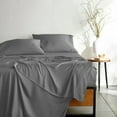 thumbnail image 3 of Super soft and silky 100% Viscose from Bamboo Hypo Allergenic Cooling Sheet Set 18" Deep pocket, Gray, 5 Piece Split King (Adjustable Bed) Size Deep Pocket Sheet Set, 3 of 5