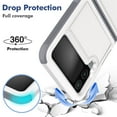 thumbnail image 6 of SaniMore for Samsung Galaxy Z Flip 4 Ultra-Thin Two-Layers Protection Case, Rugged PC Back & Flexible TPU Military Grade Shockproof Heavy Duty Protective Case for Samsung Z Flip 4, White, 6 of 6