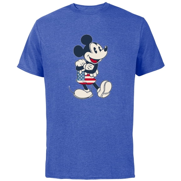 Disney Mickey Mouse Vintage Americana - Short Sleeve Cotton T-Shirt for Adults - Customized-Royal Heather