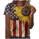thumbnail image 2 of Fiudx Ofertas Relámpago Top/Camisa de Cuello Redondo de Manga Corta con Cuello Redondo Estampado para Mujer, 2 of 5