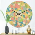 thumbnail image 2 of Designart 'Retro Geometrical Pastel Abstract IO' Mid-Century Modern Wood Wall Clock, 2 of 5
