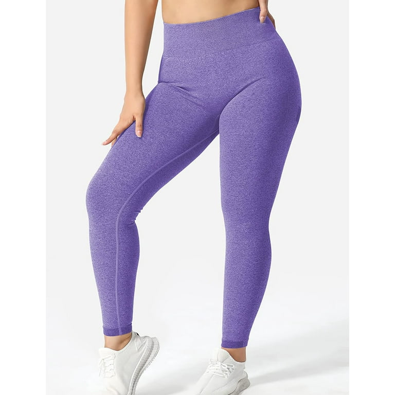 Women's Yoga Pants Tummy Control Butt Lift Quick Dry High Waist Yoga  Fitness Gym Workout Cropped Leggings Bottoms Color Gradient Spot Light  Purple Bla