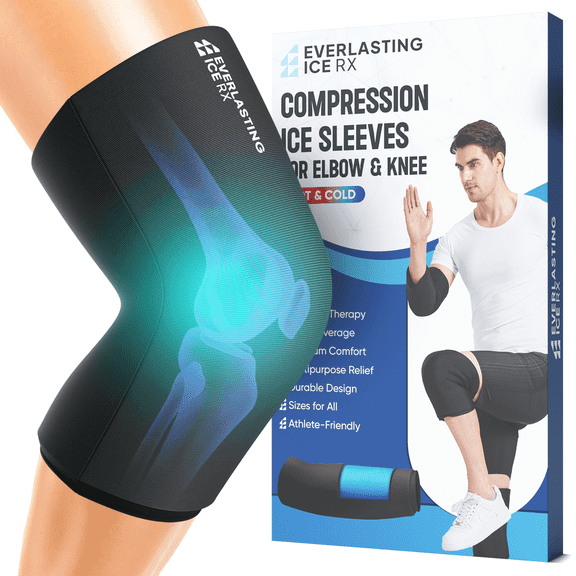 EverlastingIce Knee Ice Pack Wrap Compression Sleeve for Injuries | Hot & Cold Therapy Ice Pack for Knee, 360° Coverage | Reusable for Knee, Elbow, Ankle, Wrist - Medium