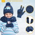 thumbnail image 3 of Girls Hat Scarf & Glove Set Kids Knit Beanie Hat and Gloves Winter Set, Kids Cap Gloves Set Kids Fluffy Cap for Autumn, Winter, 3 of 4