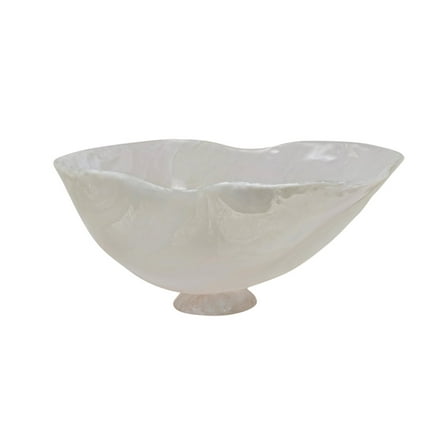 BIDK Home Large Resin Fruit Bowl - 21.25" - White
