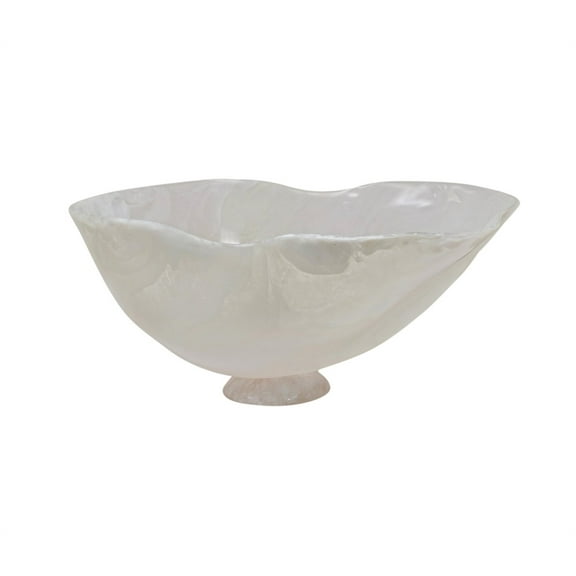 BIDK Home Large Resin Fruit Bowl - 21.25" - White