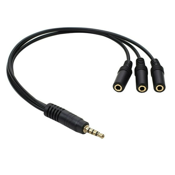3.5mm 1 To 3 Splitter Cable 30cm 1/8 Inch Male To 3 Stereo Female Jack Socket Headphone Splitter Audio Cable