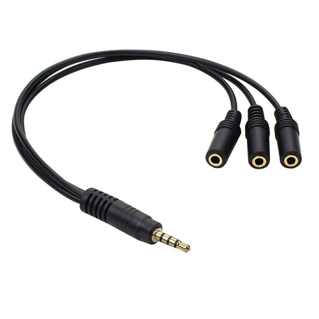 3.5mm 1 To 3 Splitter Cable 30cm 1/8 Inch Male To 3 Stereo Female Jack Socket Headphone Splitter Audio Cable