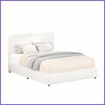 thumbnail image 3 of Queen Size Ivory Boucle Upholstered Platform Storage Bed with Patented 2 Drawers - No Box Spring Needed, 3 of 21
