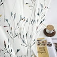 thumbnail image 4 of 2 Panels Eucalyptus Leaves Sheer Curtains for Living Room Elegant Wild Flower Floral Spring Printed Window Curtain Set Natural Chiffon Drapes for Bedroom Bathroom, 4 of 5
